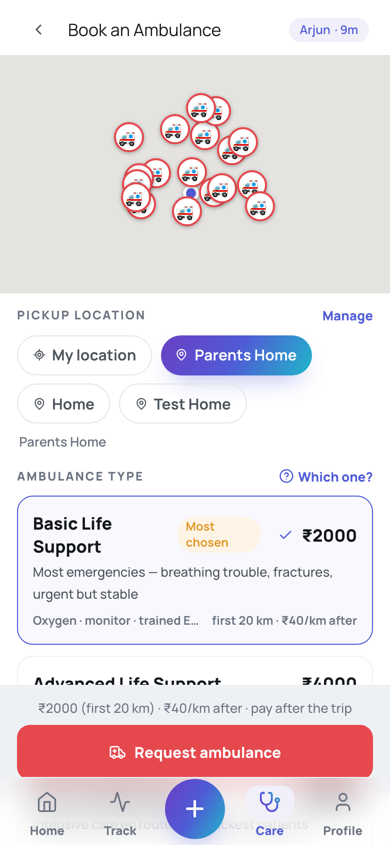 Care in a single tap